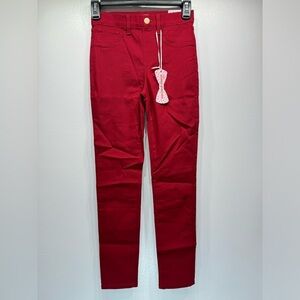 YMI GIRLS' Red School Color Jeggings Stretch Skinny Jeans